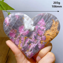 Load image into Gallery viewer, High Quality Natural Pink Tourmaline Smoky Quartz Lepidolite Crystal Heart