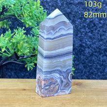 Load image into Gallery viewer, Rare Natural Striped Calcite And Agate Symbiont Crystal Obelisk
