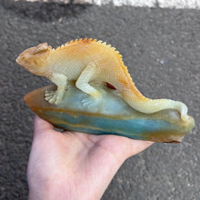 Load image into Gallery viewer, Natural Amazonite Lizard Carving – Crystal Gemstone Animal Figurine for Collection &amp; Home Decor