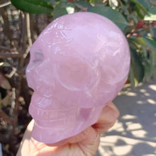 Load image into Gallery viewer, Natural Rose Quartz Crystal Skull Carving