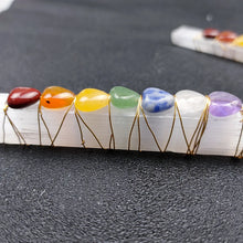 Load image into Gallery viewer, Natural Selenite Crystal Wand with 7 Chakra Heart Stones – Wire Wrapped Meditation &amp; Healing Crystal Set