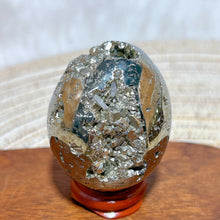 Load image into Gallery viewer, Natural Pyrite Geode Druzy Egg Polished High Quality Mineral Specimen