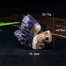 Load image into Gallery viewer, Owl/Hedgehog/Squirrel Carving Featuring Uruguay Purple Amethyst Mineral Specimen