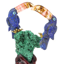 Load image into Gallery viewer, 10" Toucan Statue Natural Lapis Lazuli Malachite Crystal Hand Carving Home Decor