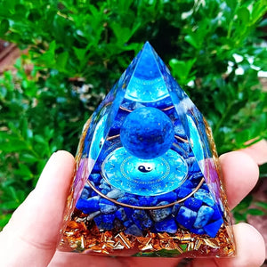 Orgone Energy Pyramid Featuring Lapis Lazuli Sphere