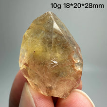 Load image into Gallery viewer, 1PC Natural Brazilian Gold Rutilated Quartz Crystal and Hematite Symbiosis Mineral Specimen Home Decor