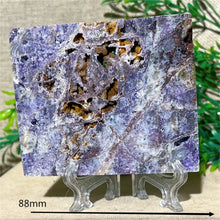 Load image into Gallery viewer, Druzy Sphalerite Crystal Slab Display – Natural Mineral Specimen Slice with Stand for Collection &amp; Home Decor
