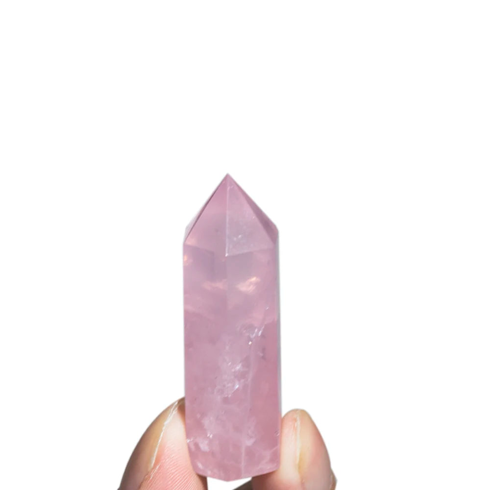 Natural Rose Quartz Crystal Obelisk