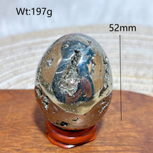 Load image into Gallery viewer, Natural Pyrite Geode Druzy Egg Polished High Quality Mineral Specimen