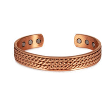 Load image into Gallery viewer, Twisted Pure Copper Bracelet for Men Women Magnetic Therapy Adjustable 12mm Wide for Healing Energy