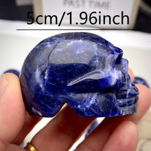 Load image into Gallery viewer, Natural Sodalite Crystal Skull Carving Home Decor