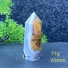 Load image into Gallery viewer, Natural Black Agate and Red Agate Striped Mineral Obelisk for Healing