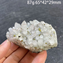 Load image into Gallery viewer, Natural White Clear Quartz Cluster with Pyrite Raw Mineral Specimen for Home Decor