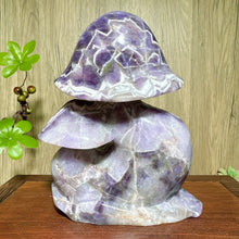 Load image into Gallery viewer, Natural Dream Amethyst Mushroom Family Carving Home Decor