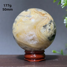 Load image into Gallery viewer, Natural Crazy Agate Crystal Sphere – Gemstone Meditation Ball with Display Base for Collection &amp; Home Decor