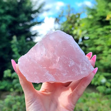 Load image into Gallery viewer, 1PC Large Natural Uncut Rose Quartz Crystal Specimen Palm Sized for Healing