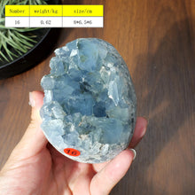 Load image into Gallery viewer, 1PC High Quality Natural Blue Celestite Heart Cluster Raw Geode for Meditation