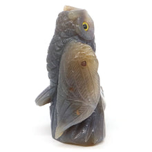 Load image into Gallery viewer, 4.4" Owl Statue Natural Gray Agate Geode Carving Home Decor