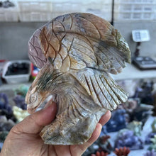 Load image into Gallery viewer, 1PC Natural Quartz Ocean Jasper Eagle Carving Home Decor