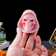 Load image into Gallery viewer, 1PC Natural Pink Opal Grim Reaper Skull Carving Polished
