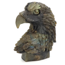Load image into Gallery viewer, 5.0" Eagle Head Statue Natural Labradorite Carving Home Decor