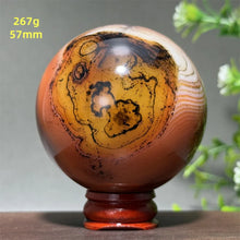 Load image into Gallery viewer, Natural Striped Agate Crystal Sphere – Quartz Mineral Specimen for Collection, Meditation &amp; Home Decor