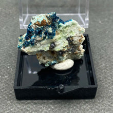 Load image into Gallery viewer, Natural Blue Stibiconite Mineral Specimen – Rare Crystal Gemstone Collection with Display Box