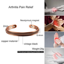 Load image into Gallery viewer, Copper Bracelet Unisex Magnetic Twisted 8.4mm Adjustable
