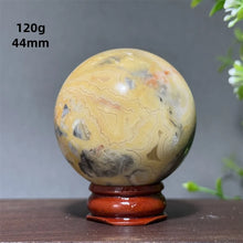 Load image into Gallery viewer, Natural Crazy Agate Crystal Sphere – Gemstone Meditation Ball with Display Base for Collection &amp; Home Decor