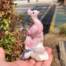 Load image into Gallery viewer, 1PC Natural Pink Opal Peacock Carving Home Decor