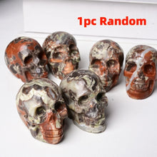 Load image into Gallery viewer, Natural Money Agate Skull Carving Home Decor