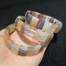Load image into Gallery viewer, Natural Persian Gulf Agate Bracelet – Striped Gemstone Beaded Stretch Jewelry for Men &amp; Women