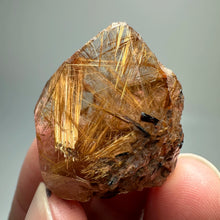 Load image into Gallery viewer, 1PC Natural Brazilian Gold Rutilated Quartz Crystal and Hematite Symbiosis Mineral Specimen Home Decor