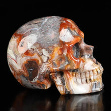 Load image into Gallery viewer, Natural Money Agate Skull Carving Home Decor