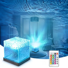 Load image into Gallery viewer, Ocean Wave Aurora Projector Light Touch LED Night Lamp Remote Dimmable Auto Rotating USB Powered 16 Colors