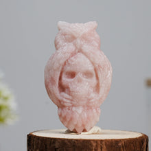 Load image into Gallery viewer, 1PC Natural Pink Opal Carvings Fox, Crow, Owl, Fairy for Healing