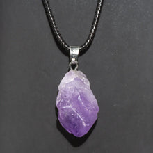 Load image into Gallery viewer, Natural Amethyst Multiple Rough Stone Pendant – Healing Crystal Necklace – Irregular Quartz Jewelry Gift