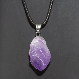 Natural Amethyst Multiple Rough Stone Pendant – Healing Crystal Necklace – Irregular Quartz Jewelry Gift