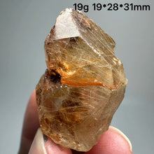 Load image into Gallery viewer, 1PC Natural Brazilian Gold Rutilated Quartz Crystal and Hematite Symbiosis Mineral Specimen Home Decor