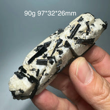 Load image into Gallery viewer, Natural Madagascar Black Tourmaline Mineral Specimen with Clear Quartz for Healing