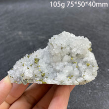 Load image into Gallery viewer, Natural White Clear Quartz Cluster with Pyrite Raw Mineral Specimen for Home Decor