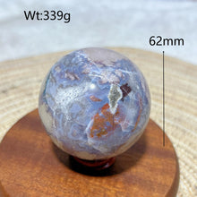 Load image into Gallery viewer, Natural Blue Flower Agate Sphere