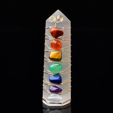 Load image into Gallery viewer, 1PC Natural Selenite Point Seven Chakras Healing Obelisk
