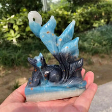 Load image into Gallery viewer, 1Pc Natural Trolleite Nine-Tailed Fox Carving Hand Polished for Healing