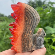 Load image into Gallery viewer, Natural Red Quartz Crystal Squirrel Carving Specimen Home Decor