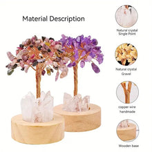 Load image into Gallery viewer, 1PC Natural Crystal Chip Tree Lamp Crystal Base USB Port