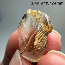 Load image into Gallery viewer, Natural Brazil Gold Rutilated Quartz Hair Crystal and specular hematite symbiosis Mineral Specimen