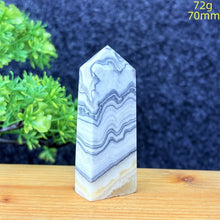 Load image into Gallery viewer, Rare Natural Striped Calcite And Agate Symbiont Crystal Obelisk
