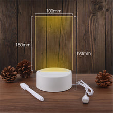 Load image into Gallery viewer, Transparent Luminous LED USB Luminous Acrylic Night Lamp Erasable Write Message Board