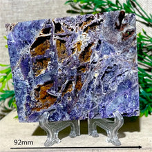Load image into Gallery viewer, Druzy Sphalerite Crystal Slab Display – Natural Mineral Specimen Slice with Stand for Collection &amp; Home Decor